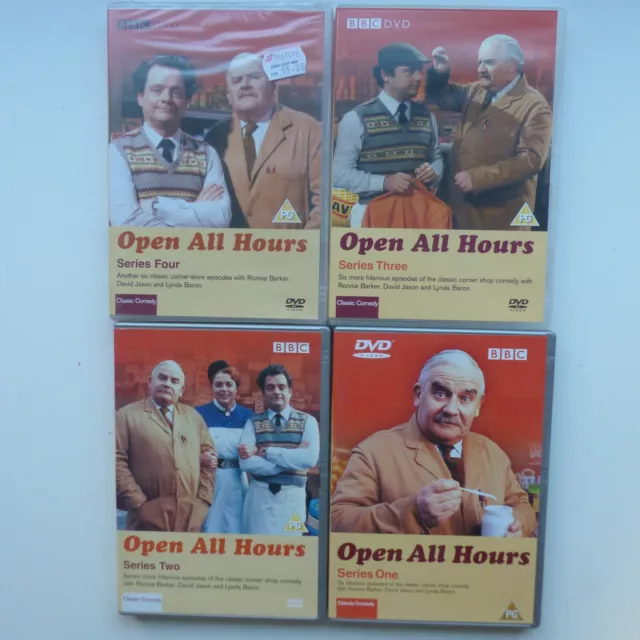 4X DVD  Open all hours RONNIE BARKER DAVID JASON LYNDA BARON Series 1 2 3 4