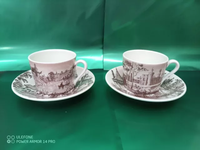 Set da tè ceramica  coppia di tazze e piattino English Landscapes 