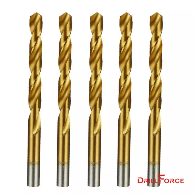 5PCS 5/16" Drill Bit Set HSS Titanium Jobber Length Twist Metal Drill Bits Tools