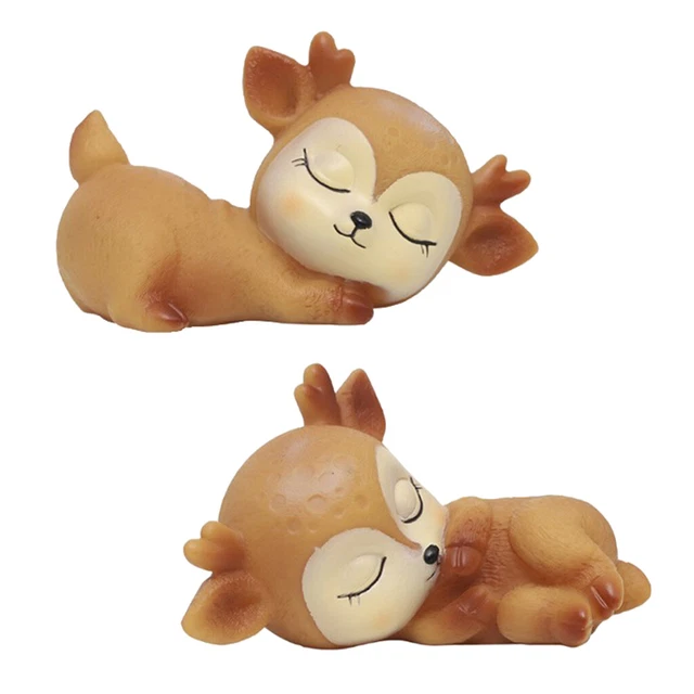 2 Stück Schöne Hirschfiguren Rehkitz Ornamente Kinder Spielzeug Geschenke
