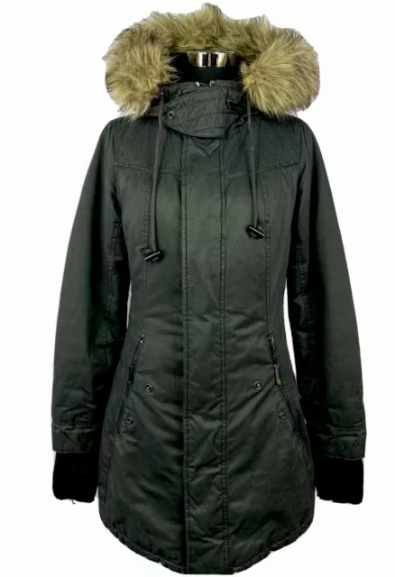 KHUJO CHAQUETA DE invierno chaqueta parka abrigo talla M 38 gris oscuro  lana forrada EUR 43,73 - PicClick ES