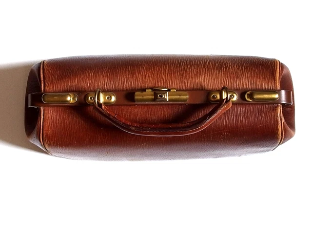 Vintage Arzttasche, Hebamme, Leder 30er Jahre