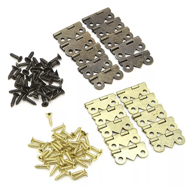 10x Mini for Butterfly Door Cabinet Drawer Jewellery Box Hinge Furniture 20mm x1 2