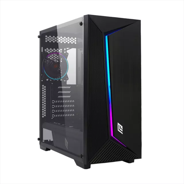 Case Atx Pc Gaming Ventola Rgb Indirizzabile + Strip Led Pannello Vetro