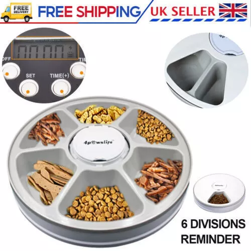 Automatic Pet Feeder 6 day meal Automatic Food Dispenser Timed Food Bowl Music