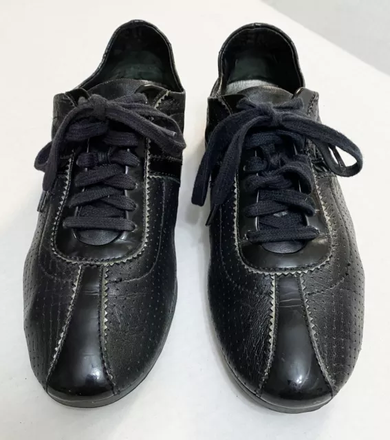 Cole Haan Collab Black Leather Bria Trainer Sneakers Shoes Athletic size 7 7B