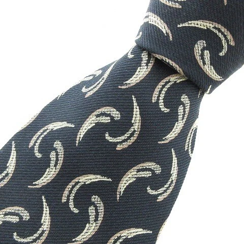 Giorgio Armani Tie Regular Made In Italy Silk Black Beige Suit Accessory a609