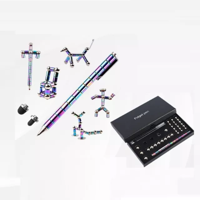 Large Size Modular Magnetic Magic Fidget Pen DIY Design Neutral Fun Polar W/Box