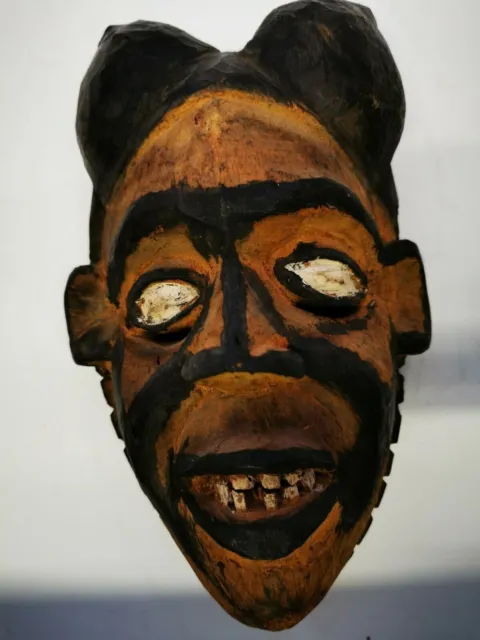 Old Antique Wooden Fine Punu Shaman Mask from Gabon Tribal Art African Rare 27cm 3