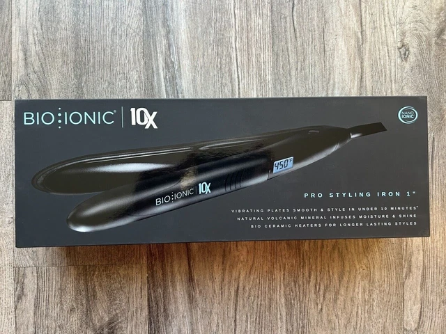 Bio Ionic 10X Pro Styling Iron 1"-Nano Ionic-with Vibrating Plates. Brand new.