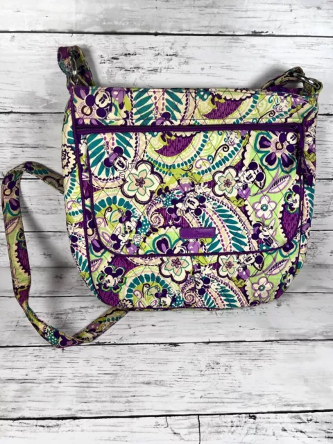 Disney Vera Bradley Plums Up Mickey Minnie Crossbody Bag Barely Used