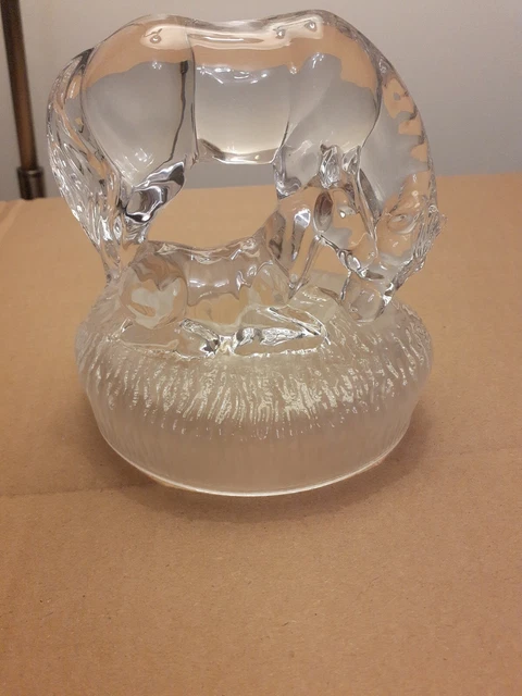 Superb RCR Italy Lead Crystal Glass Horse Mare & Foal Figurine/Paperweight 11 cm