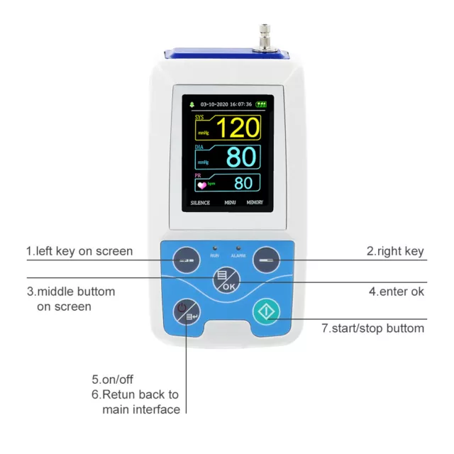 ABPM50 24Hours Ambulatory Blood pressure monitor NIBP with Analysis software 3