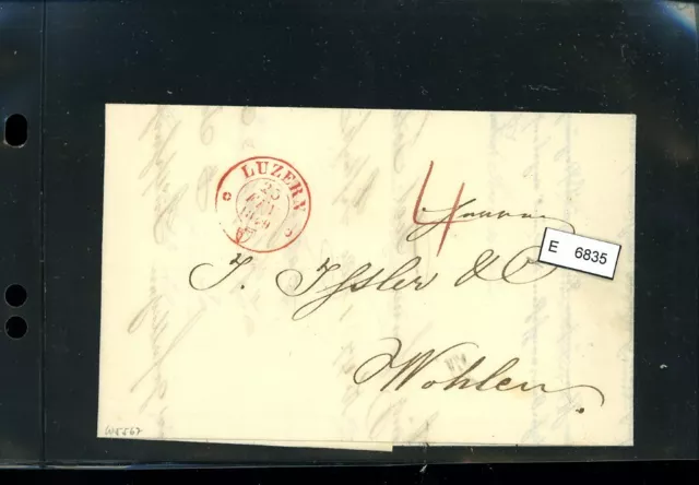 BM2577, Schweiz Vorphilatelie, Brief nach Wohlen (Aargau), aus Luzern, 1849