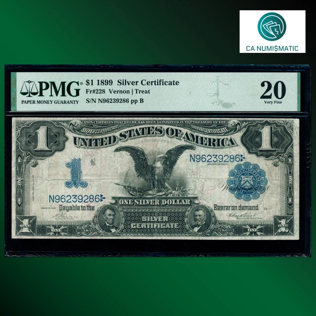 Fr.228 1899 $1 One Dollar Silver Certificate, Black Eagle, PMG 20, 39286