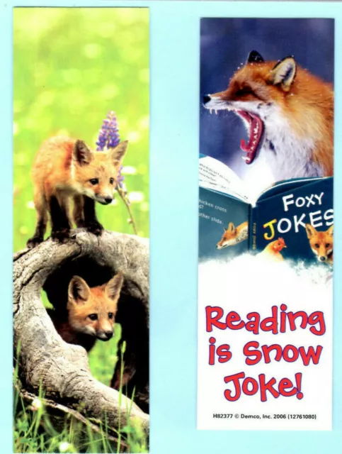 2x Red Fox Bookmarks Animal Lover Gift x Him Her Kids Reading Funny Jokes