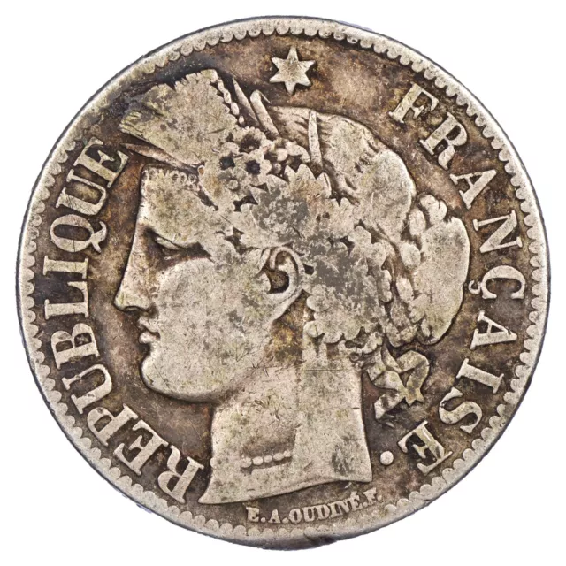 France 2 francs 1873 A Cérès Silver Paris F.265 / 10 Gad.530 KM.817 Coin