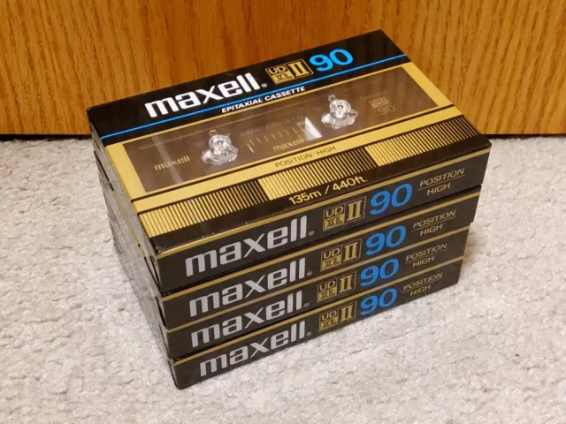 80s Maxell UD XL II Type 2 90 High Bias Cassettes Lot of Four Blank New Sealed