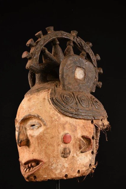 19782 African Old Igbo Helmet Mask/Helmmask Nigeria