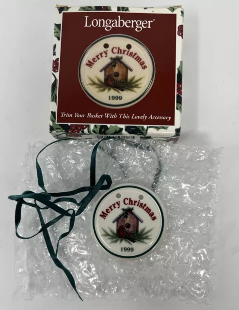 Longaberger 1999 Merry Christmas Tie On Birdhouse New In Box # 36935