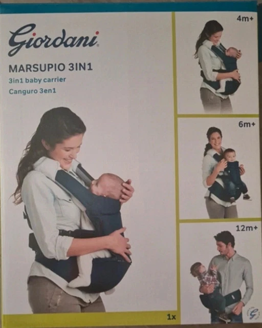 GIORDANI MARSUPIO 3 in 1 Porta bimbi Zaino Fascia bimbo Neonato