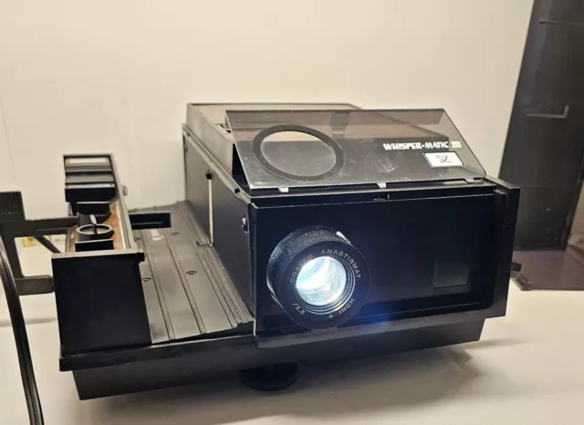 Whisper Matic III 3 Sears  2x2 Slide Projector Complete Tested And Working