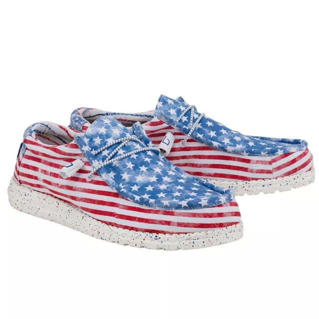 NEW - HEY DUDE Wally Stars N Stripes USA Patriotic Shoes Men's 10 ...