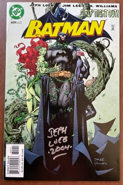 Batman #609 NM Signed Jeph Loeb KEY 1st App of Tommy Elliot (Hush) Jim Lee Cover