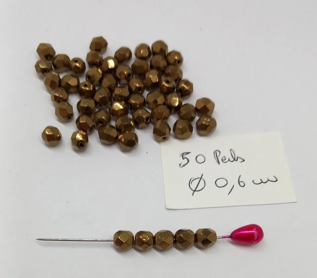 Lot Anciennes Perles En Verre Et Cristal à Facettes - Diamètre 0,6 Cm