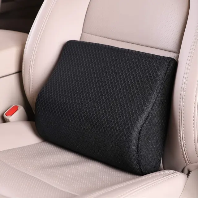 TISHIJIE Memory Foam Lumbar Support Pillow for Car - Mid/Lower Back Support for
