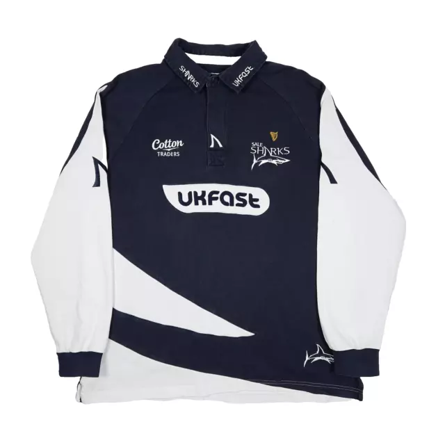 Cotton Traders XL Sale Sharks Rugby Shirt Men's 2009/10 Long Sleeve Union