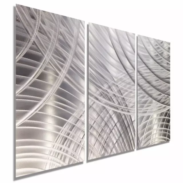 Statements2000 3D Metal Wall Art Sculpture Panels Silver Accent Decor Jon Allen 3