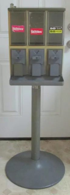 3 Bin Vendstar 3000 Bulk Candy Vending Machine w/ Stand & Keys ~ Clean & Tested