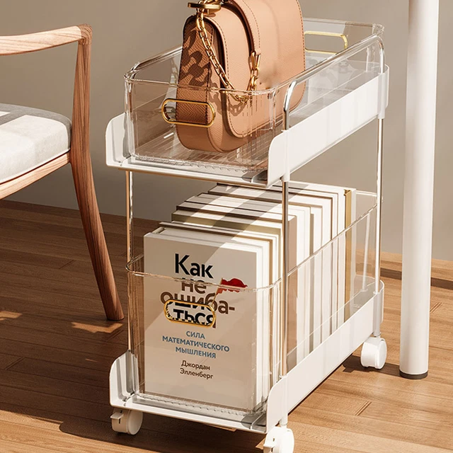 3 Tier Rolling Utility Cart Large Capacity Rolling Cart With 2 Tiers Mobile