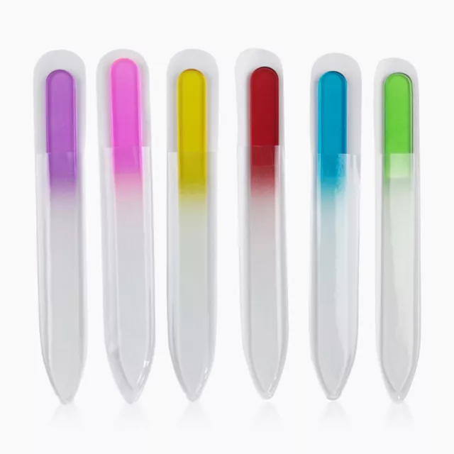 6Pcs Glass Nail Shiner Double Sided Glass Fingernail Files Polisher`-