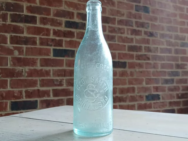 RARE Antique GEORGE Geo. SMITH Highlands NEW JERSEY NJ Soda ? BEER BOTTLE