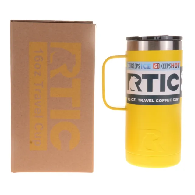 RTIC 16 oz Travel Cup Hot Cold Double Wall Vacuum Insulated (Sunflower)