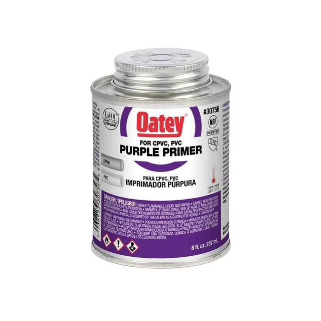 Purple CPVC and PVC Primer 8 Oz.
