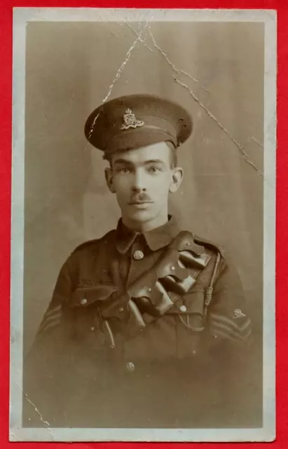 Real Photo Postcard, Unidentified WW1 Sergeant R.F.A. Royal Field Artillery