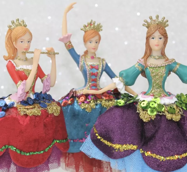 Gisela Graham Christmas Resin Fabric Nutcracker Princess Fairy Decoration