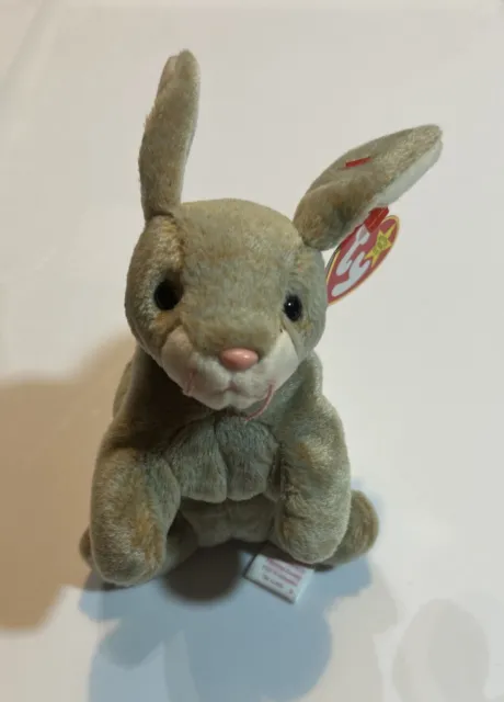 TY Beanie Baby Nibbly The Bunny With Errors - RETIRED, RARE 