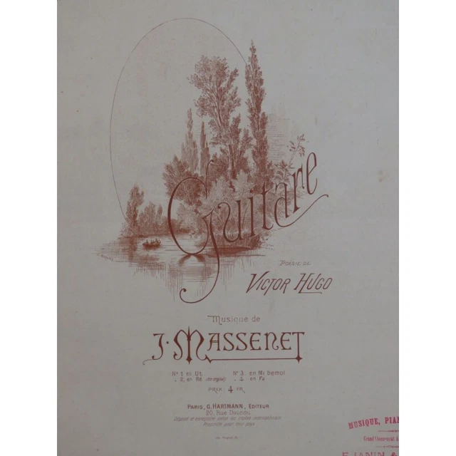 MASSENET Jules Guitare Chant Piano ca1885