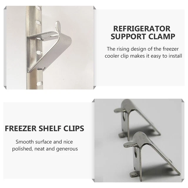 25PCS FREEZER SHELF Hooks Refrigerator Cooler Rack Clips Metal Shelf ...