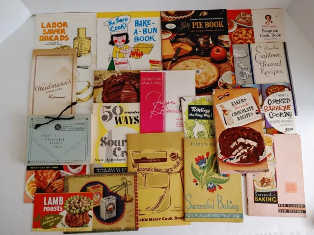 VTG Recipe Cook Bake Booklets 1940s-1960s Lot of 19 BBQ Lamb Desserts... #18742