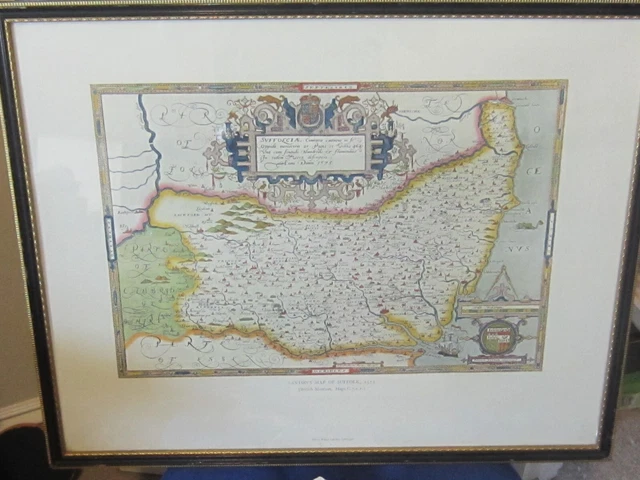 Saxtons Map of Suffolk 1575 reproduced by Emery Walker collotypers