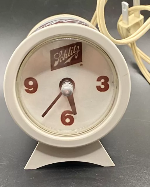 Vintage 70's SCHLITZ BEER CAN ELECTRIC DESK CLOCK MILWAUKEE WISCONSIN, RARE.
