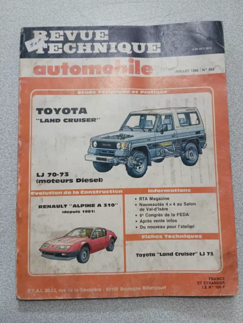 Rta Revue Technique Automobile N493 Toyota Land Cruiser Lj 70-73 Diesel Alpine