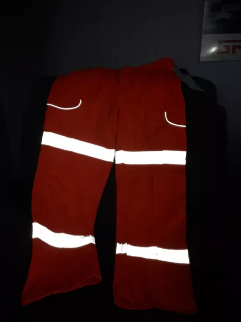 Pantaloni da lavoro da uomo arancioni Hi Viz protezione del corpo di sicurezza abbigliamento da lavoro 36 R nuovi