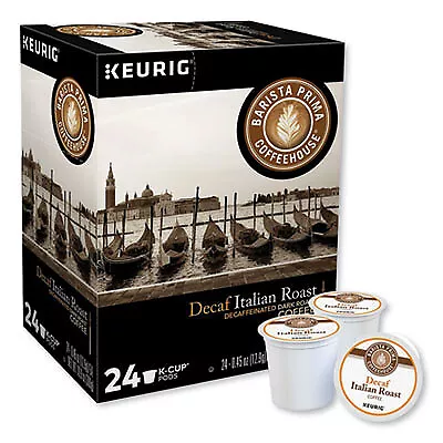 Barista Prima Coffeehouse Decaf Italian Roast Coffee K-Cups, 24/box 6624 KEURIG
