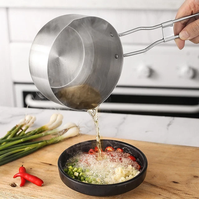 PENTOLA ANTIADERENTE IN acciaio inox con beccucci e maniglia EUR 13,02
